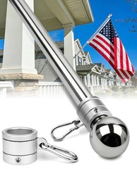 57″ One-Piece Flag Pole, Heavy Duty Stainless Steel Flagpole, 2× 1 Silver 57″