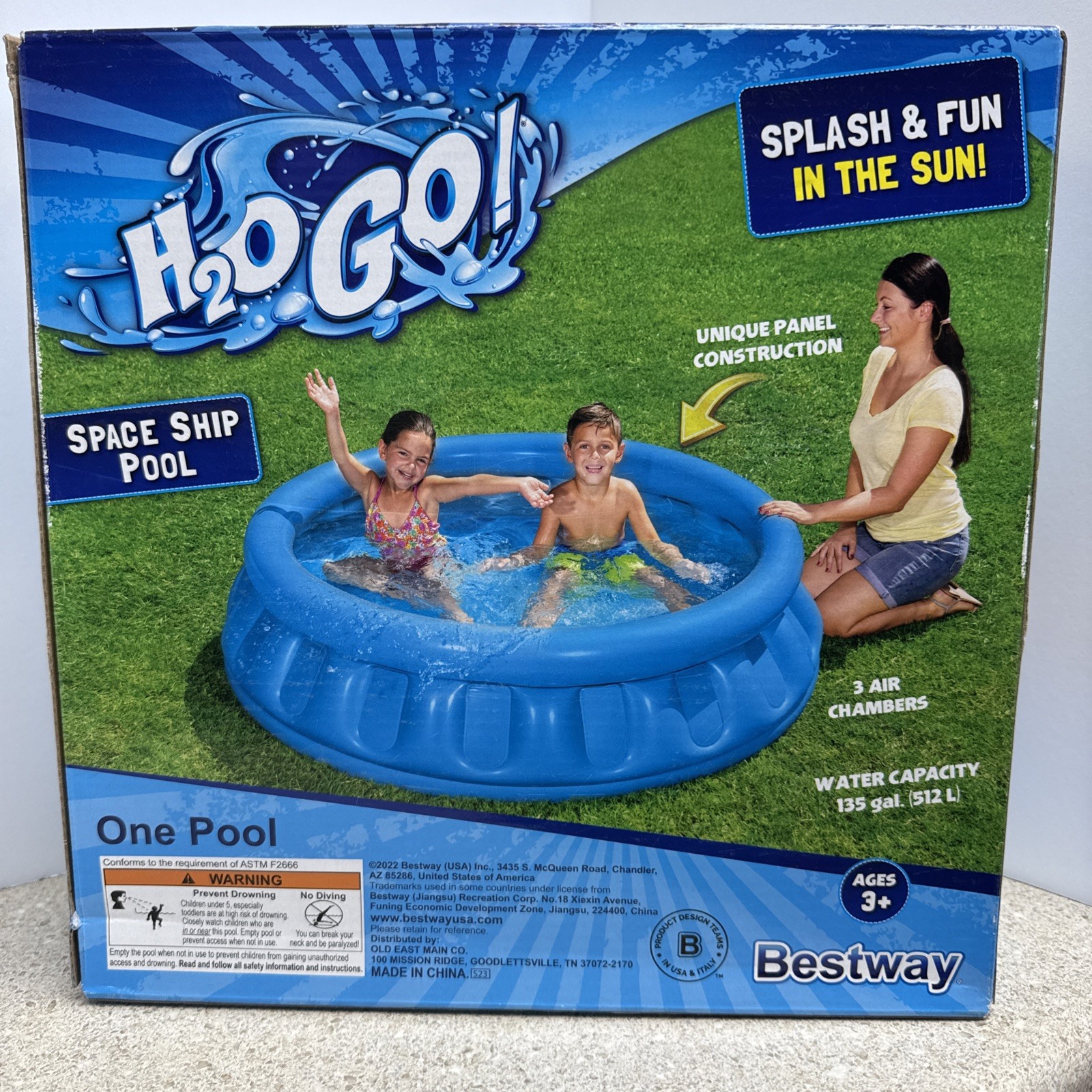 Bestway H20 Go! Splash & Fun Space Ship Pool, 59.8" x 59.8" x 16.9" - 135 Gallon gallery