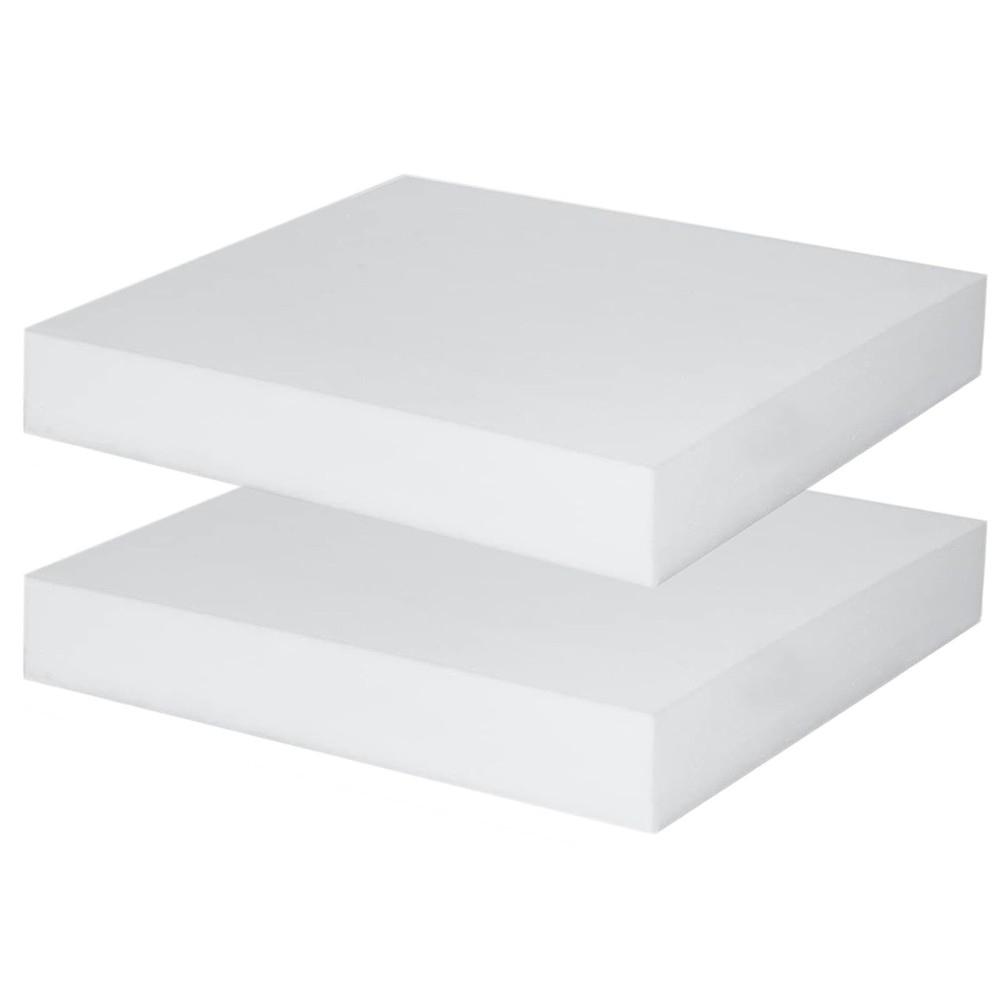 2 PCS Polyurethane High Density Cushion Foam Seat Replacement 16x12x2 Inch