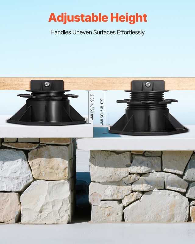 VEVOR 24 Pack Deck Support Pedestal Deck Foundation Base Adjustable 2.36"-5.31" gallery
