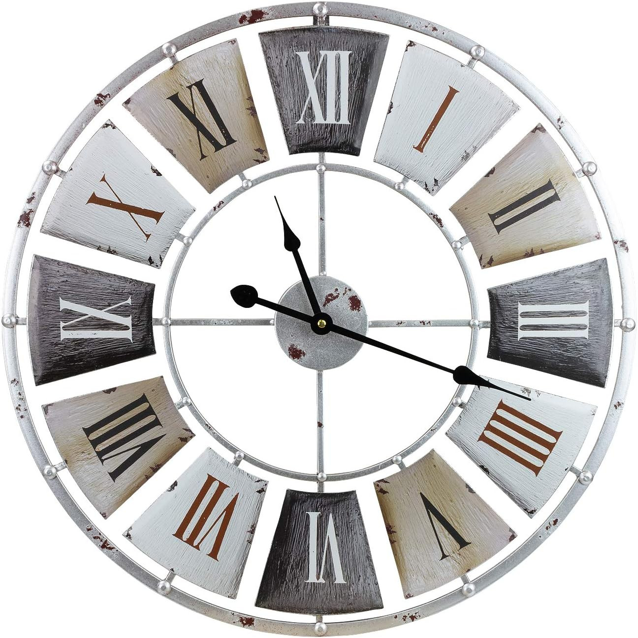 Decorative Large 24-Inch Wall Clock for Living Room, Vintage Industrial Modern R gallery