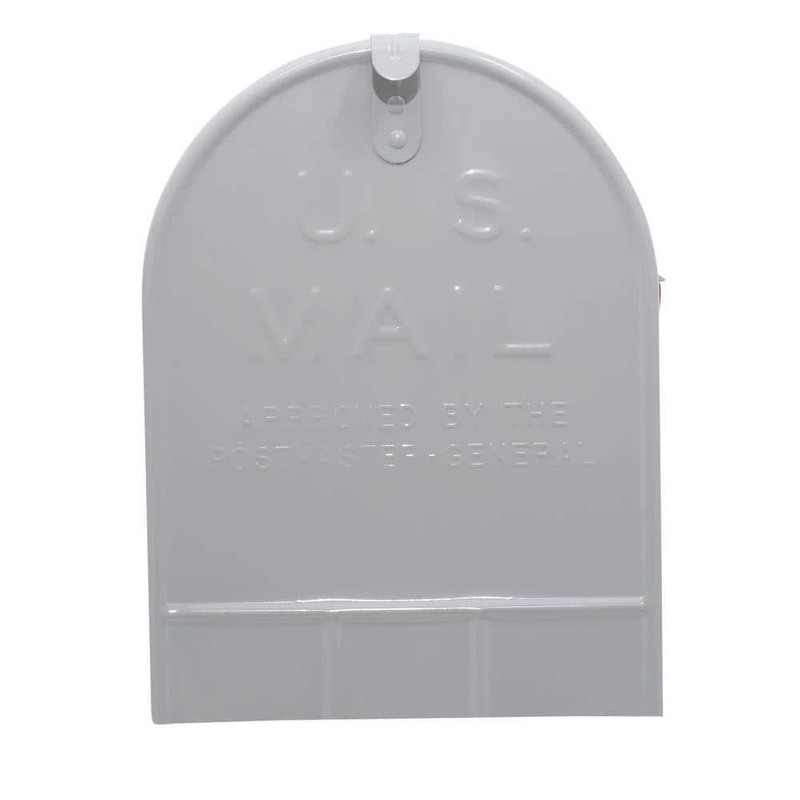 Post Mount Mailbox Gray Extra Large Steel Rust-Resistant Adjustable Door Latch gallery