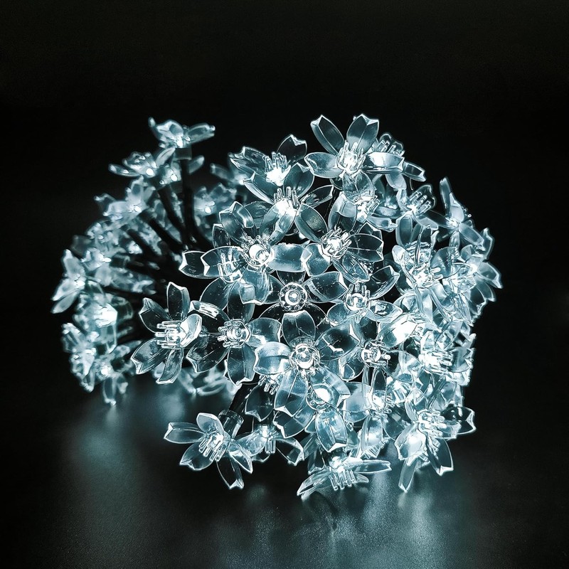 Solar String Lights for Outside，50 LED Solar Flower Lights Outdoor Waterproof ，S gallery