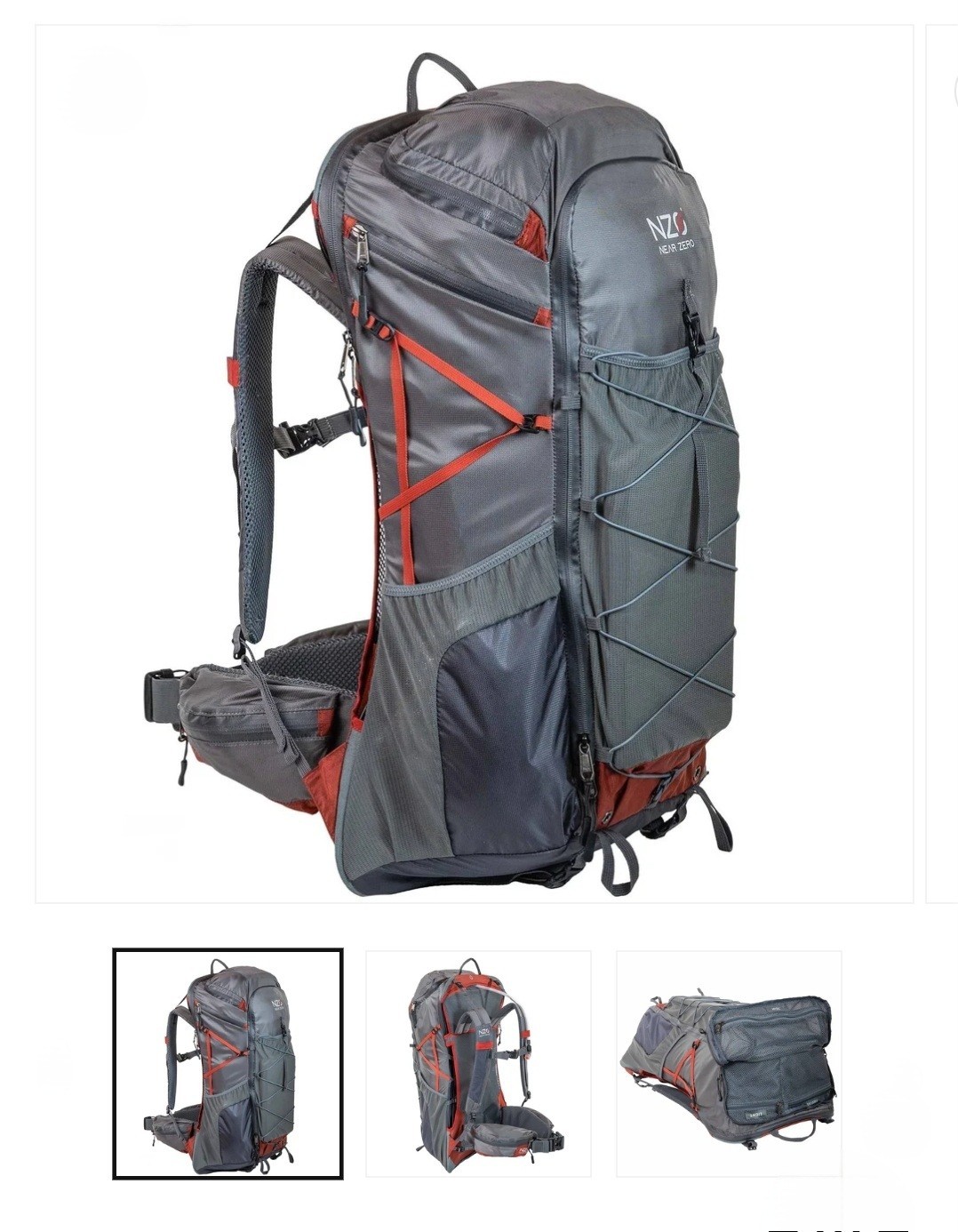NZO Near Zero 50L Travel Backpack  With Hydration Compartment