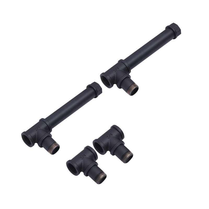 10/12/13ft Multifunctional Staircase Handrail Black Iron Loft Pipe Handrail Wall gallery