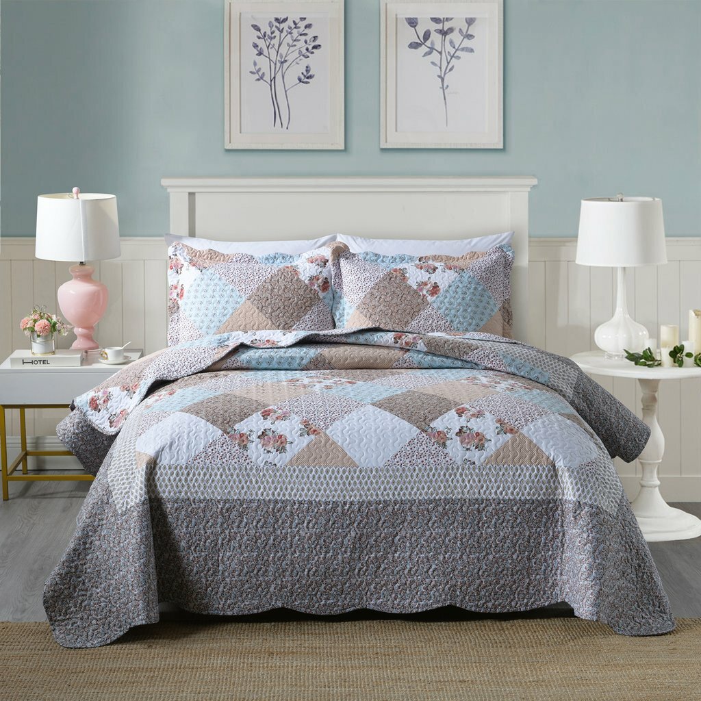 MarCielo 3 Piece Printed Quilt Set Lightweight Bedspread Set B75 gallery