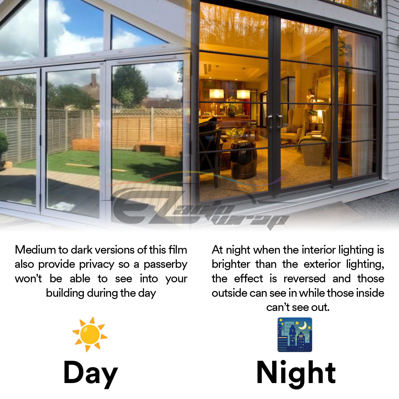 Window Tint One Way Mirror (Chrome Style ONLY) UV Heat Reflective Home Office gallery