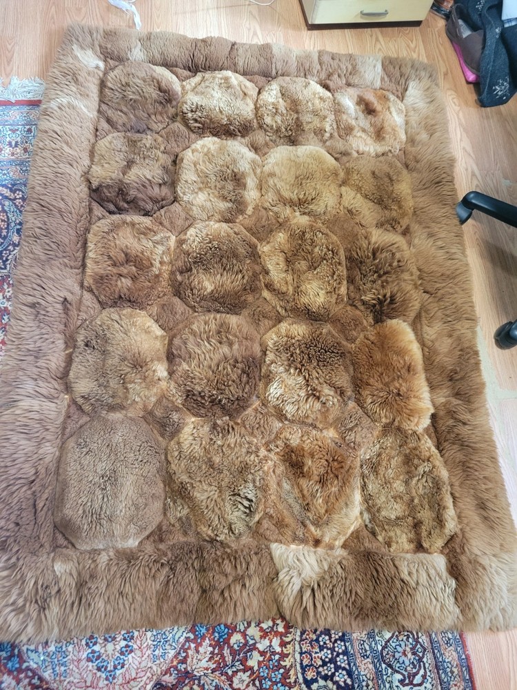 Alpaca Fur Rug in Brown Tones