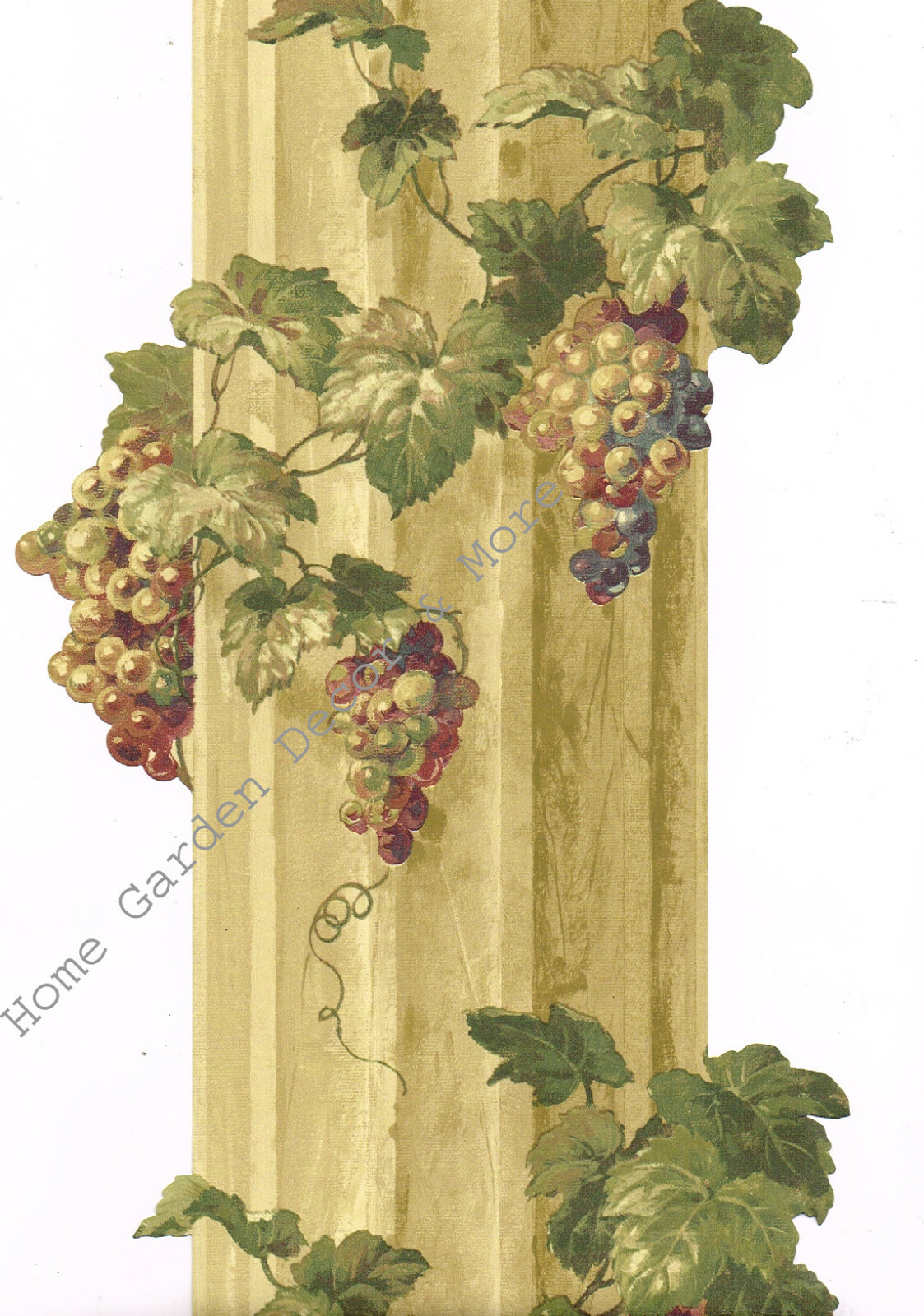 Architectural Tuscan Golden Column Grape Vine Sculptured Mural Wallpaper Border gallery