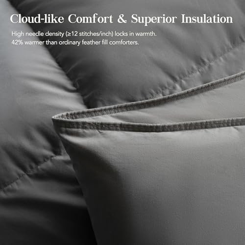Down Feather Fiber Comforter King King (U.S. Standard) Grey Lightweight gallery