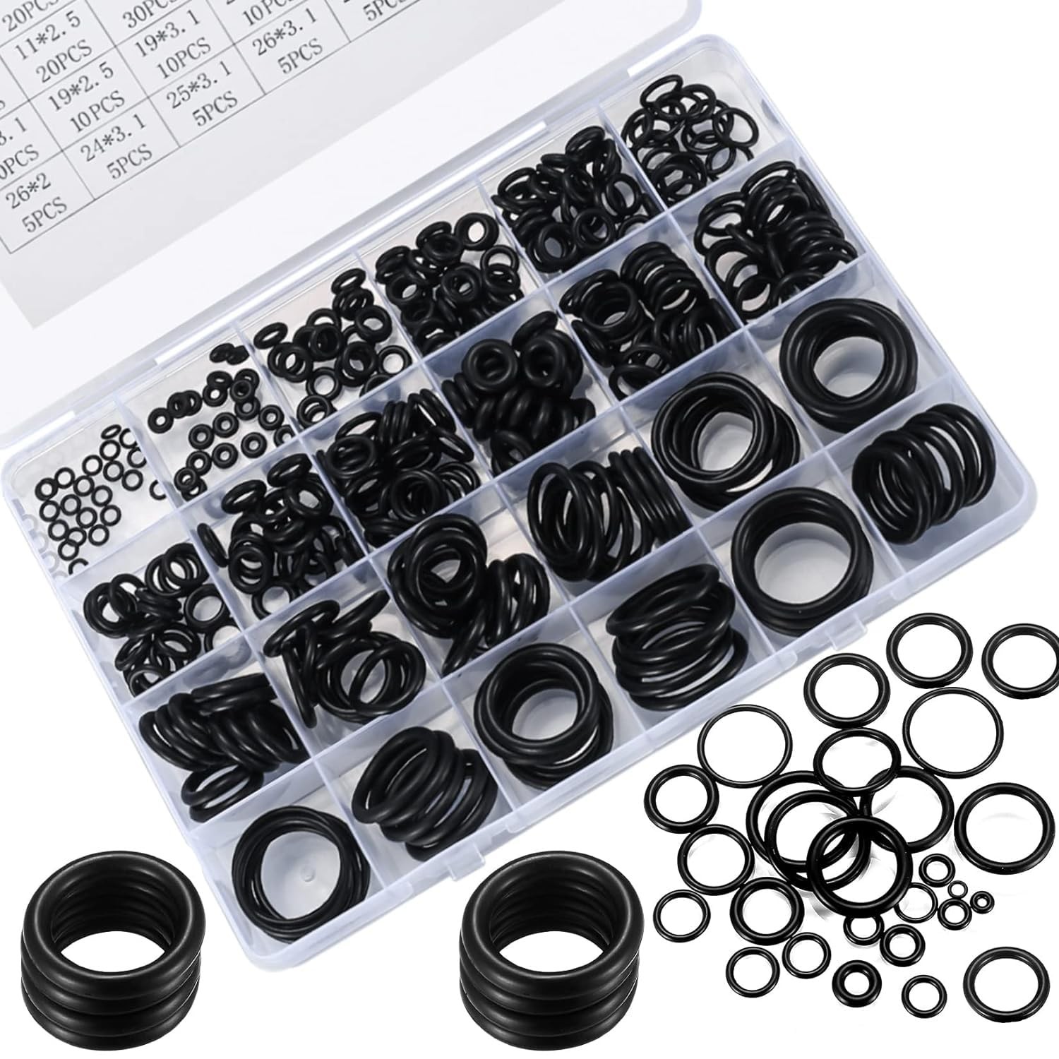 360-Pc O-Ring Assortment Kit - EPDM Rubber for Plumbing & Automotive gallery