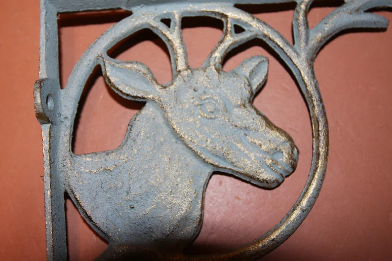 9" x 9" Deer Shelf Bracket - Decorative Cast Iron Home Decor Free Ship, B-73 gallery