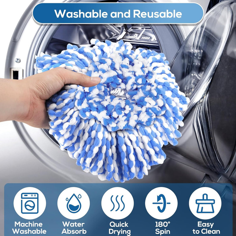 4 Pack Rinseclean Spin Mop Replacement Head Spin Mop Refills Compatible with O C gallery
