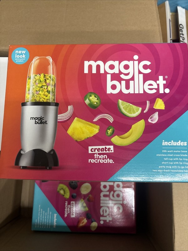 Magic Bullet Blender, Small, Silver, 11 Piece Set gallery