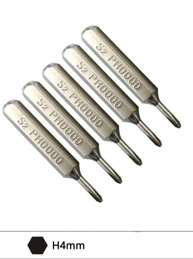 5pc Phillips Cross Micro Screwdriver Bits 4mm Hex PH0000 For Laptop Phone Repair gallery