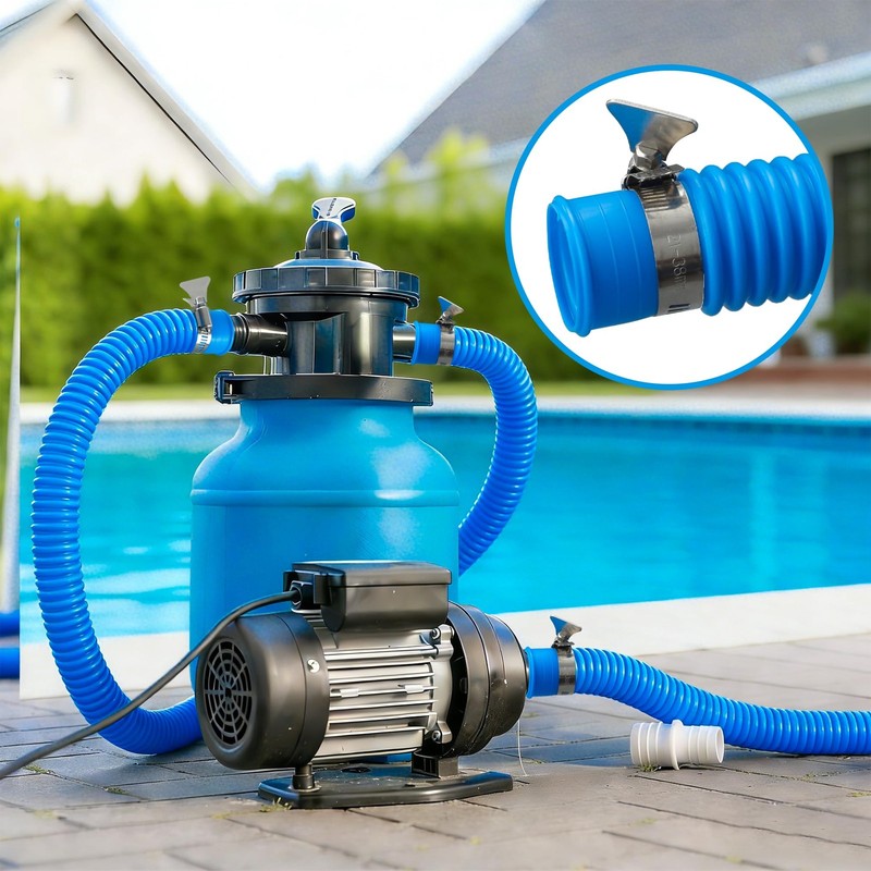 2 Pack Pool Pump Hoses for Above Ground Pools 1.25 inches x 59 inches, Blue gallery