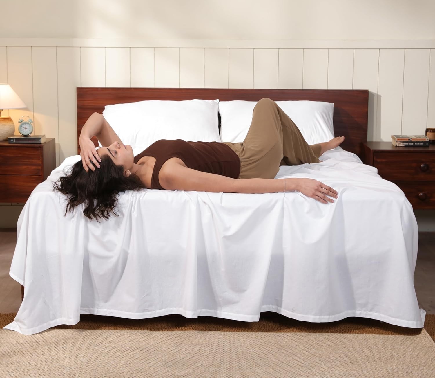 RUVANTI 100% Cotton Sheets – Soft Peached Percale, Lightweight & Breathable Cool gallery