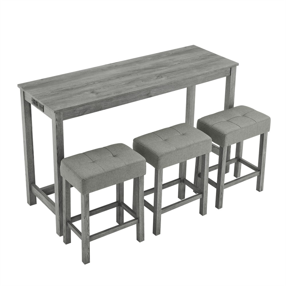 Bar Table Dining Table Sofa Table with Power Outlet Bar Table and Chair Set