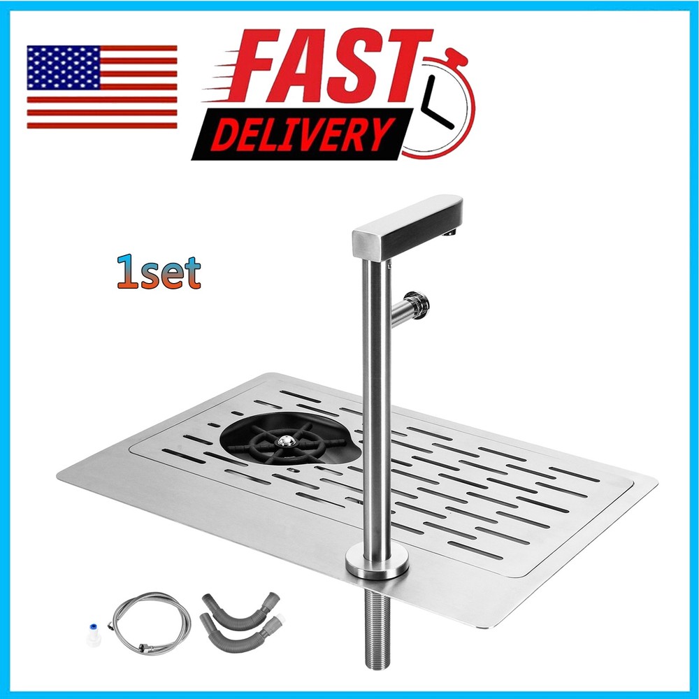 Pitcher Rinser Cup Washer Multi Angle Nozzle Bar Glass Cleaning Push Button Fauc