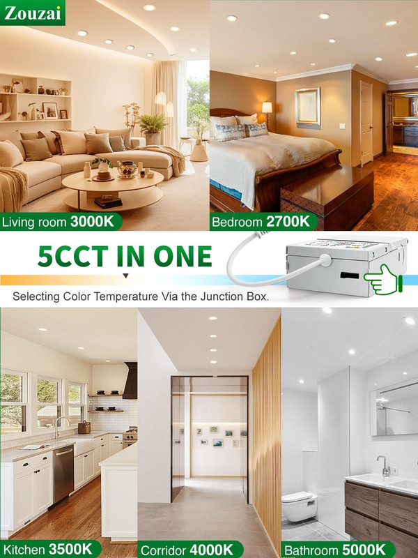24 Pack 6in Slim LED Recessed Ceiling Lights 5CCT Dimmable ETL Energy Star gallery