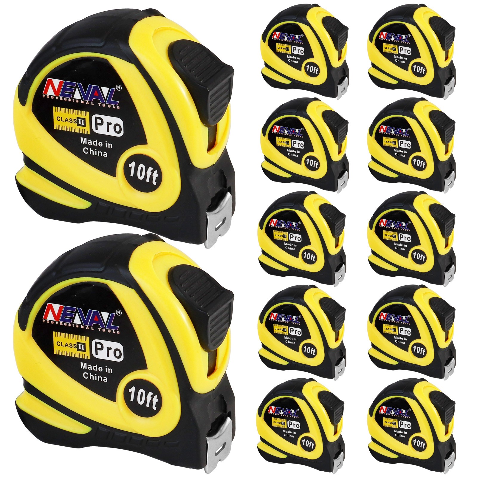 12-Pack Bulk Tape Measure 10ft Self-Locking Easy Read Retractable with Fractions gallery