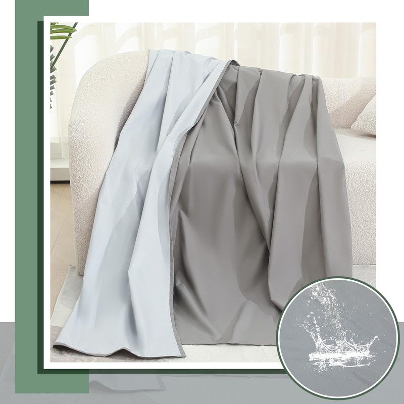 Waterproof Bed Blanket Queen Size 78'' X 82'' Gray Polyester gallery