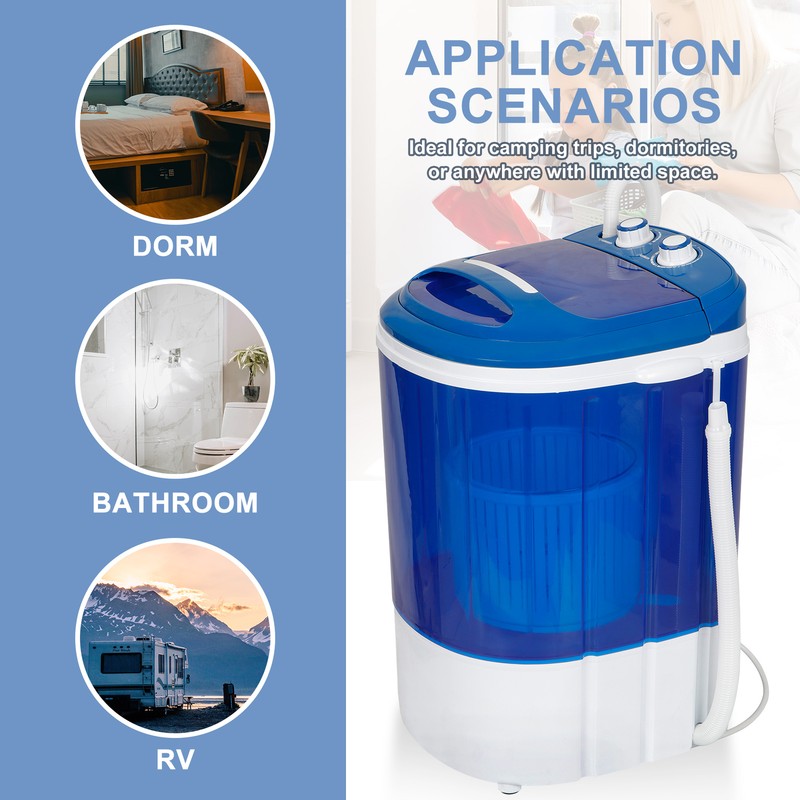 Portable Mini Washing Machine Compact 2 in 1 Washer & Spinner Single Bucket 9lbs gallery