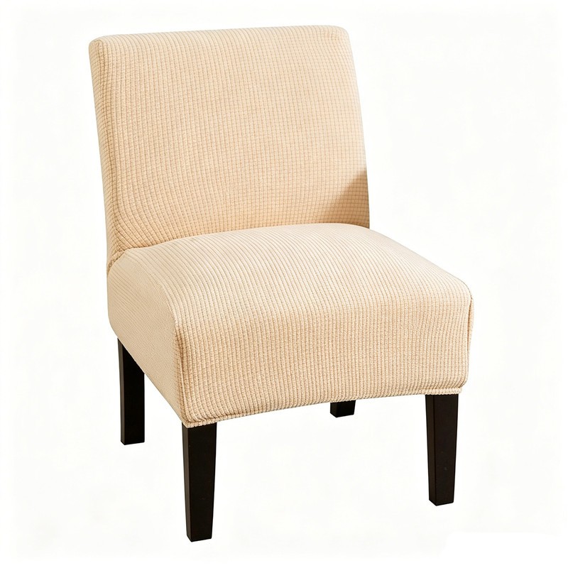 Armless Accent Chair Covers Water-Repellent Knitted Stretch Slipper Slipcovers gallery