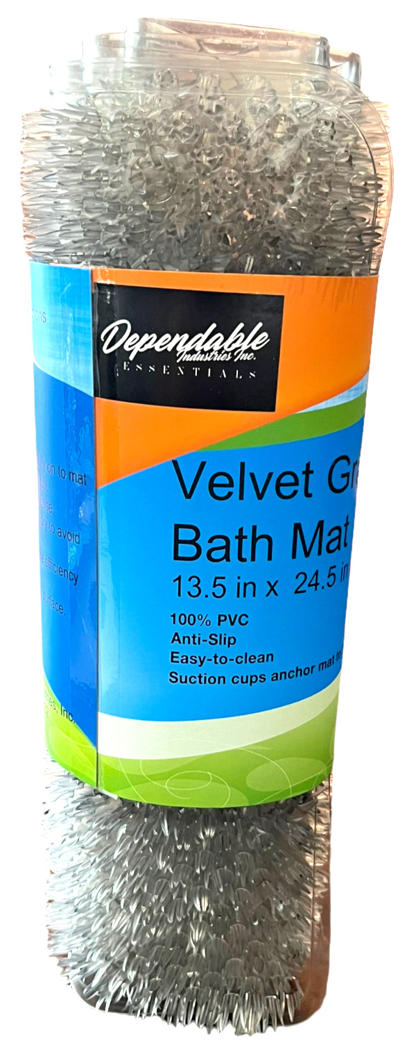Dependable Essentials - Velvet Grass Bath Mat 13.5 x 24.5 - Anti-Slip Bath Mat gallery