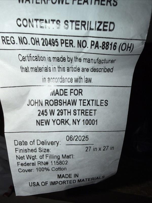 John Robshaw Euro Sham + Feather Insert Gajra Azure Cotton Linen New gallery