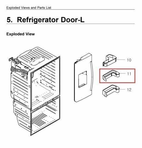 Left Door Middle Bin Compatible with SAMSUNG Refrigerator RFG29PHDWP RFG29PHDBP gallery
