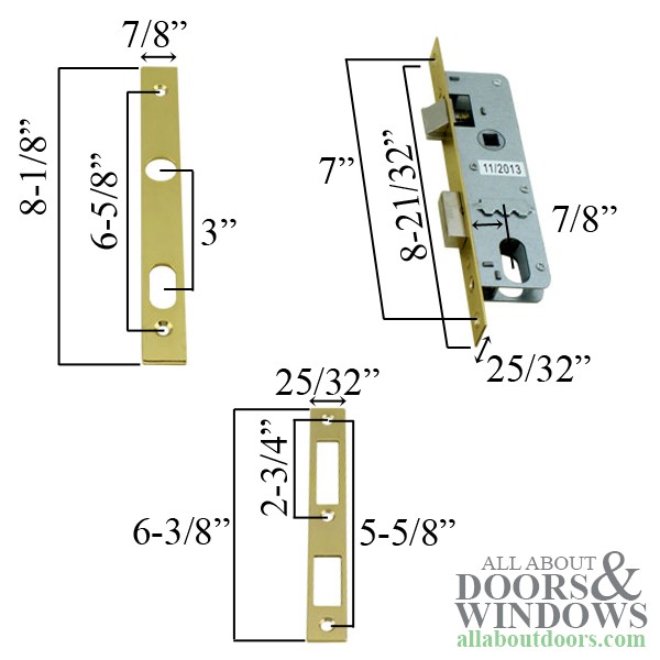 Papaiz Double Cylinder Keyed Handle Set - Slimline 323 Mortise Lock gallery
