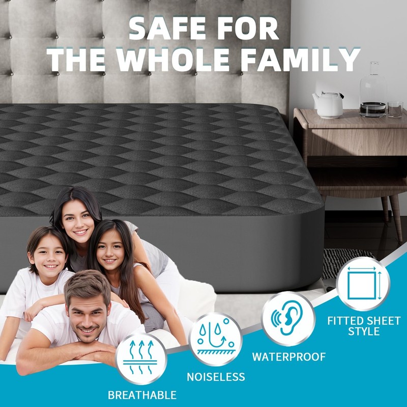 Queen Mattress Protector, Waterproof Mattress Pad Noiseless with Deep Pocket ... gallery