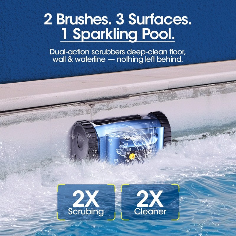 Seauto Cordless Robotic Pool Cleaner Floor Wall Waterline Clean 180 Min Runtime gallery