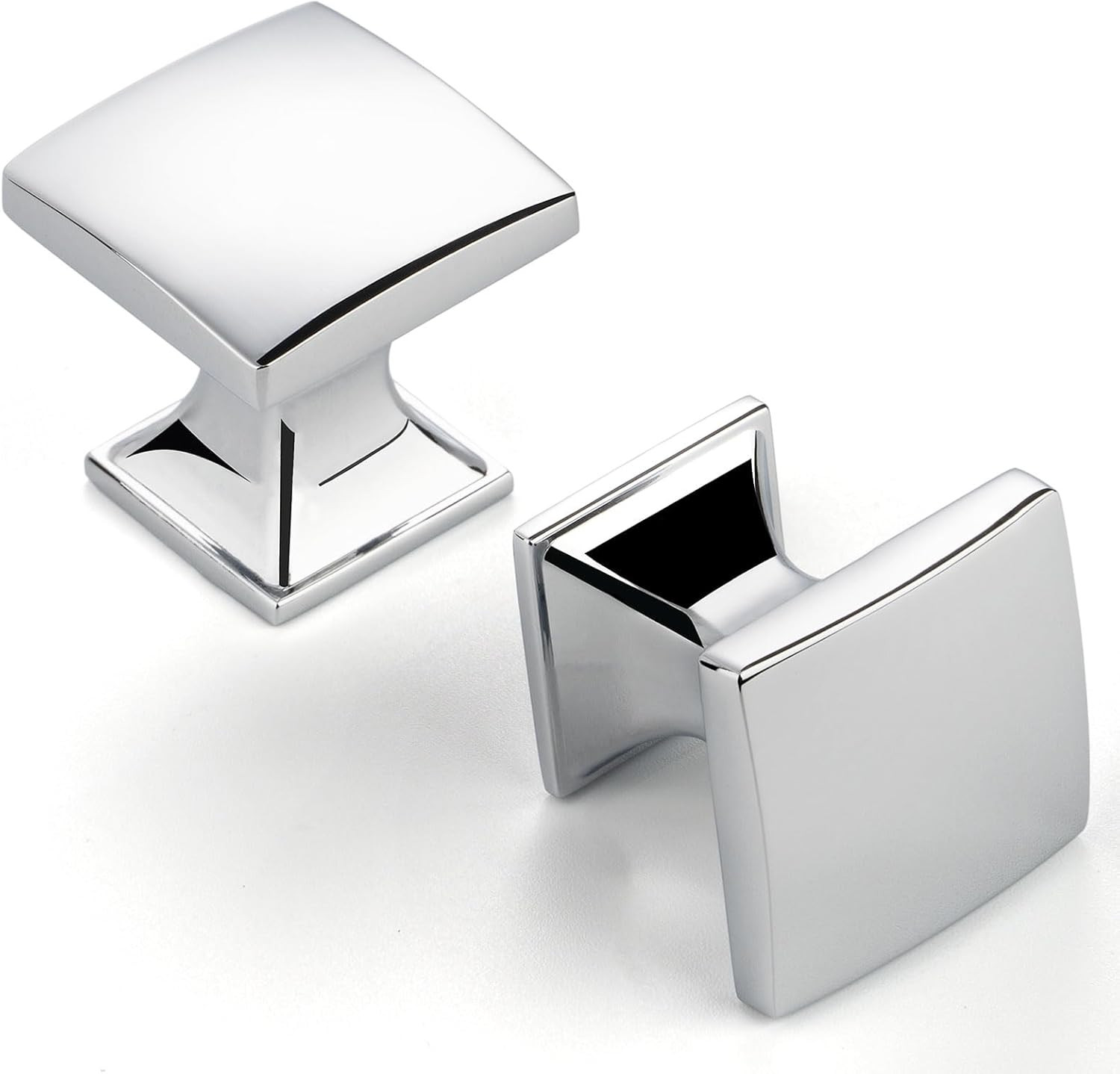 10 Pack 1 Inch, Small Square Polished Chrome Cabinet Knobs Chrome Drawer gallery