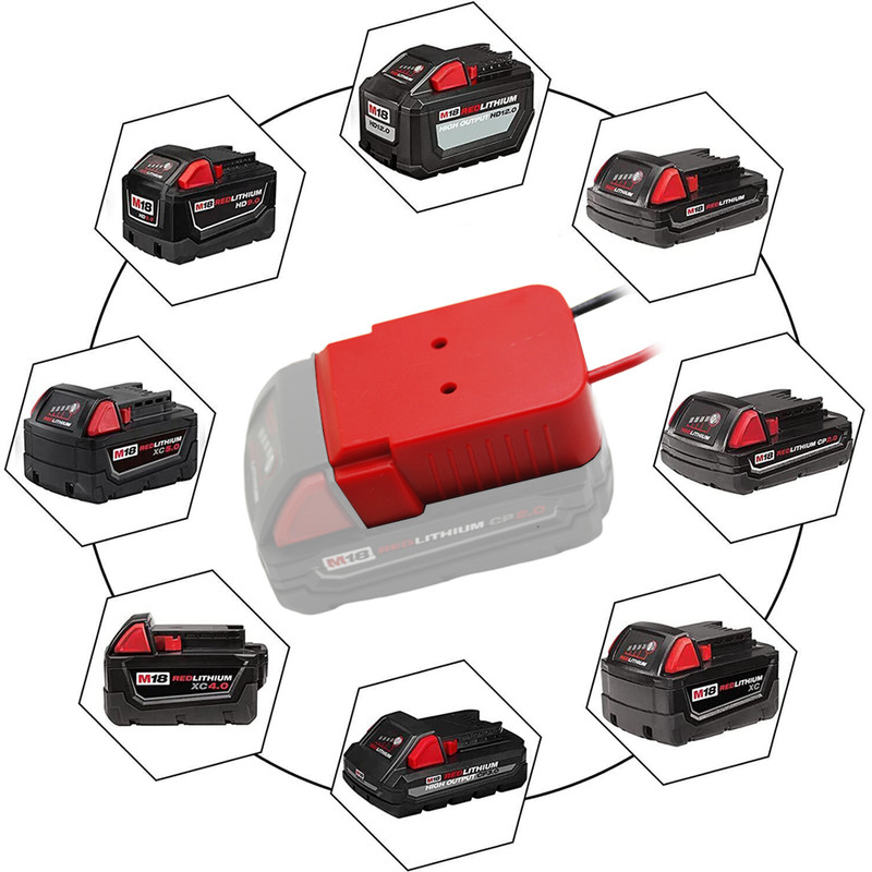 2X DIY Power Wheels Adapter Dock Compatible with Milwaukee M18 Battery 18V 12AWG gallery