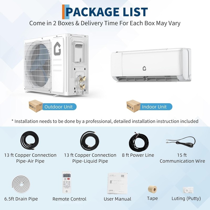 12000BTU Mini Split Air Conditioner Heat Pump Ductless Inverter 21 SEER2 1 Ton gallery