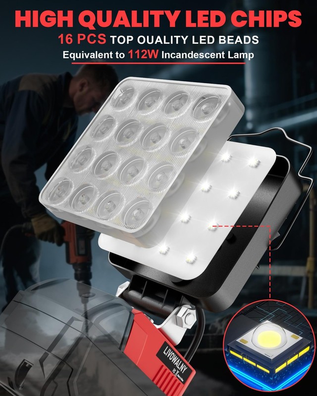 Work Light Portable 11200LM Floodlight USB C Charger 18V Battery Construction gallery