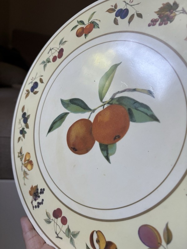 Royal Worcester Evesham Vale Cork Backed Trivet Fruit Hot Plate England Kitchen gallery