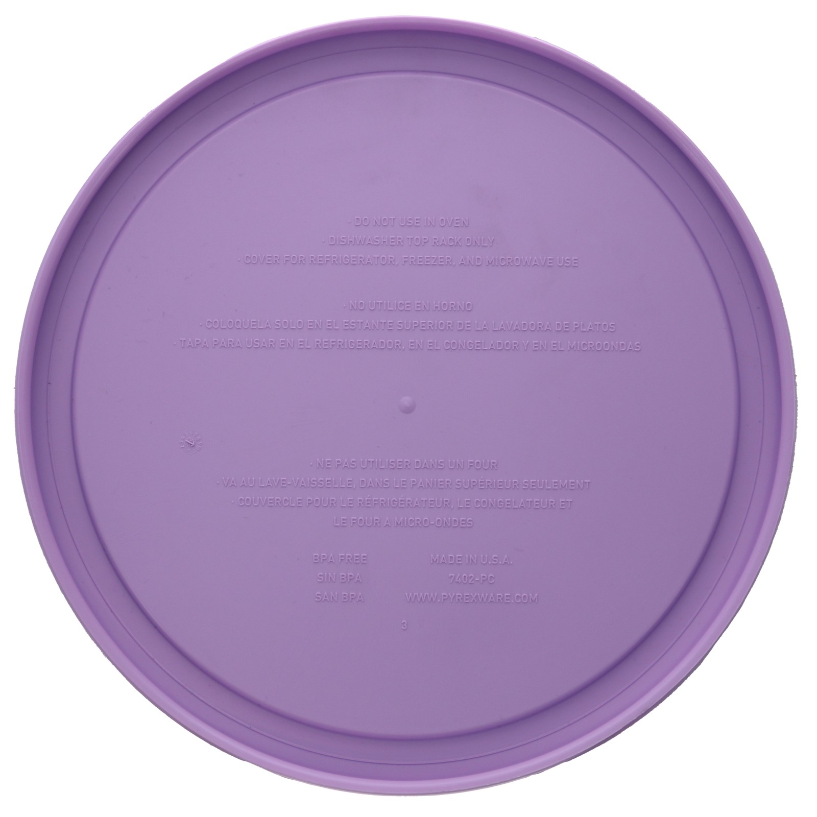 Pyrex 7402-PC 6/7-Cup Lavender Purple Lids - 2 Pack gallery