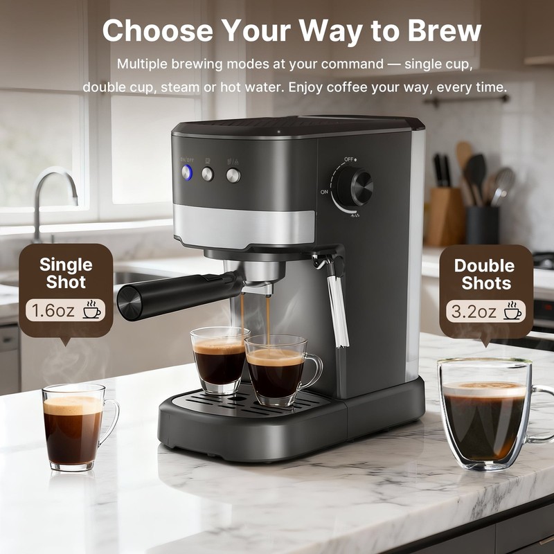 NICWIN Espresso Machine 15 Bar, Professional Espresso Maker with 70C Steam Wand, gallery
