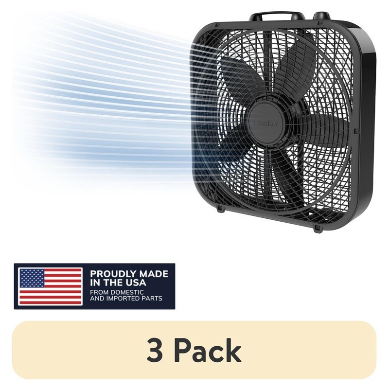 20 Inch Box Fan Quiet Energy Efficient Airflow 3 Speed Top Controls Indoor Use gallery