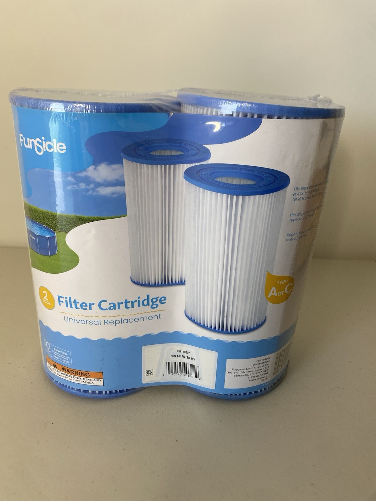 FunSicle Universal Replacement Filter Cartridge Type A or C P571B0202 Pack of 2 gallery
