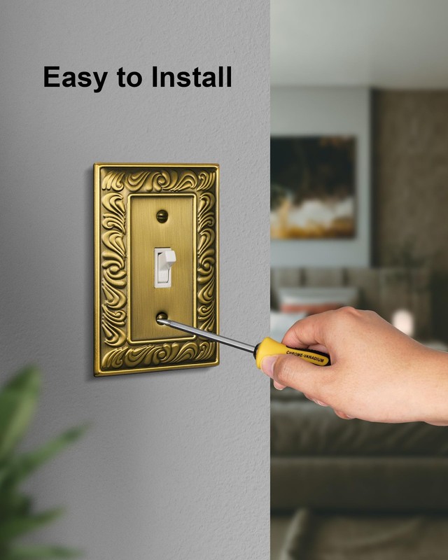6-Pack Single Toggle Light Switch Cover Plate, Paisley Pattern Decorative Swi... gallery