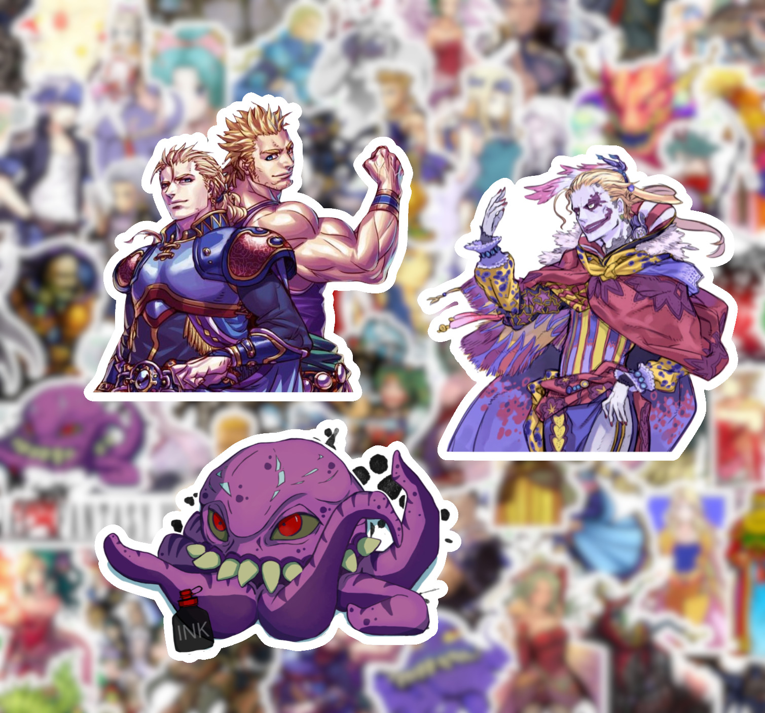 25/50 Final Fantasy VI Sticker Pack - Waterproof Vinyl - FF6 Kefka Locke gallery