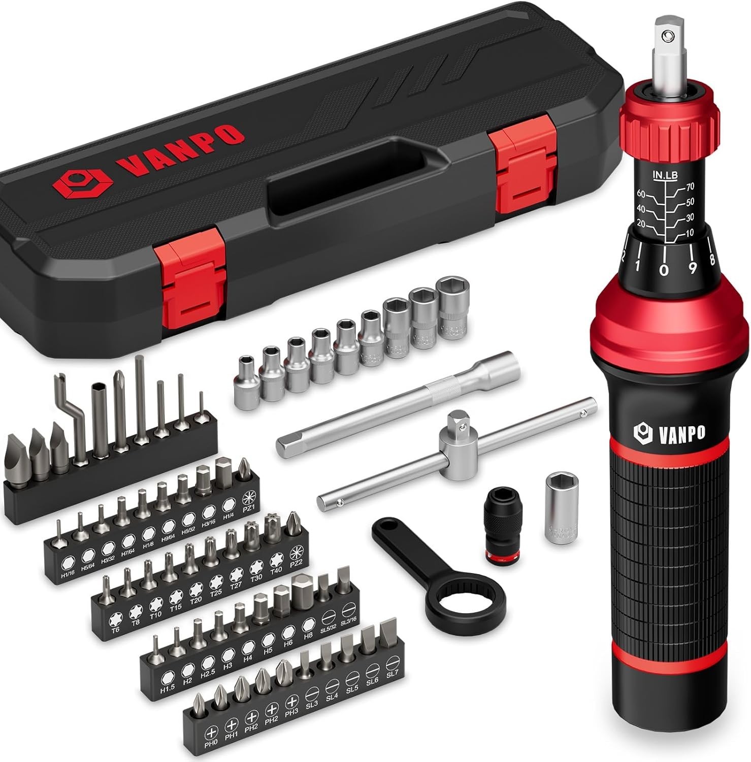 Torque Screwdriver 10-60 In.Lb, 64 Pcs Inch Pound Torque Wrench Screwdriver Set gallery