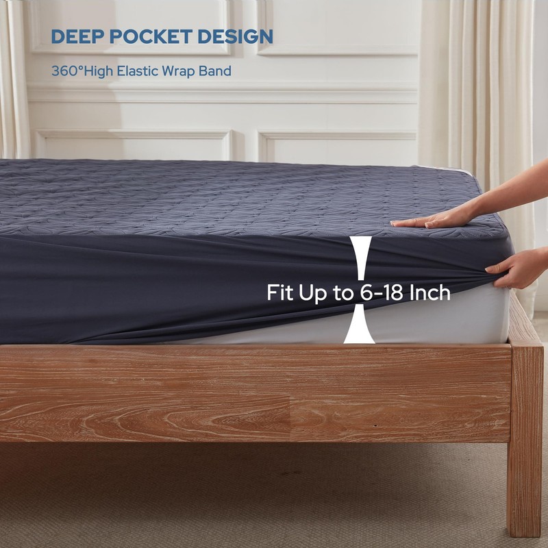 BEDLORE Waterproof Mattress Protector, Cal King Size Mattress Pad with Deep P... gallery