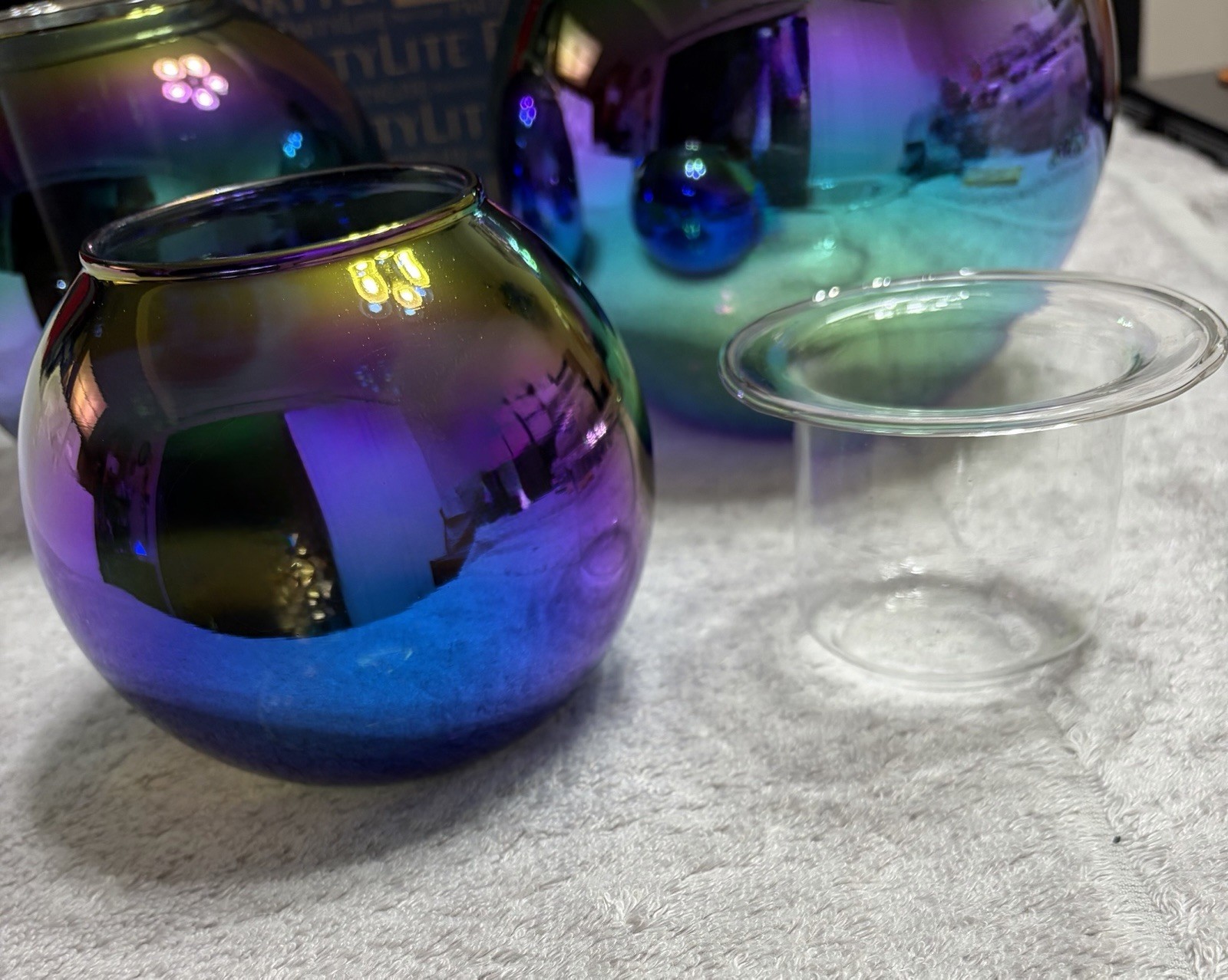 PartyLite MYSTIC REFLECTIONS Tealight Holder Trio Set Of 3 #P93239 NIB gallery