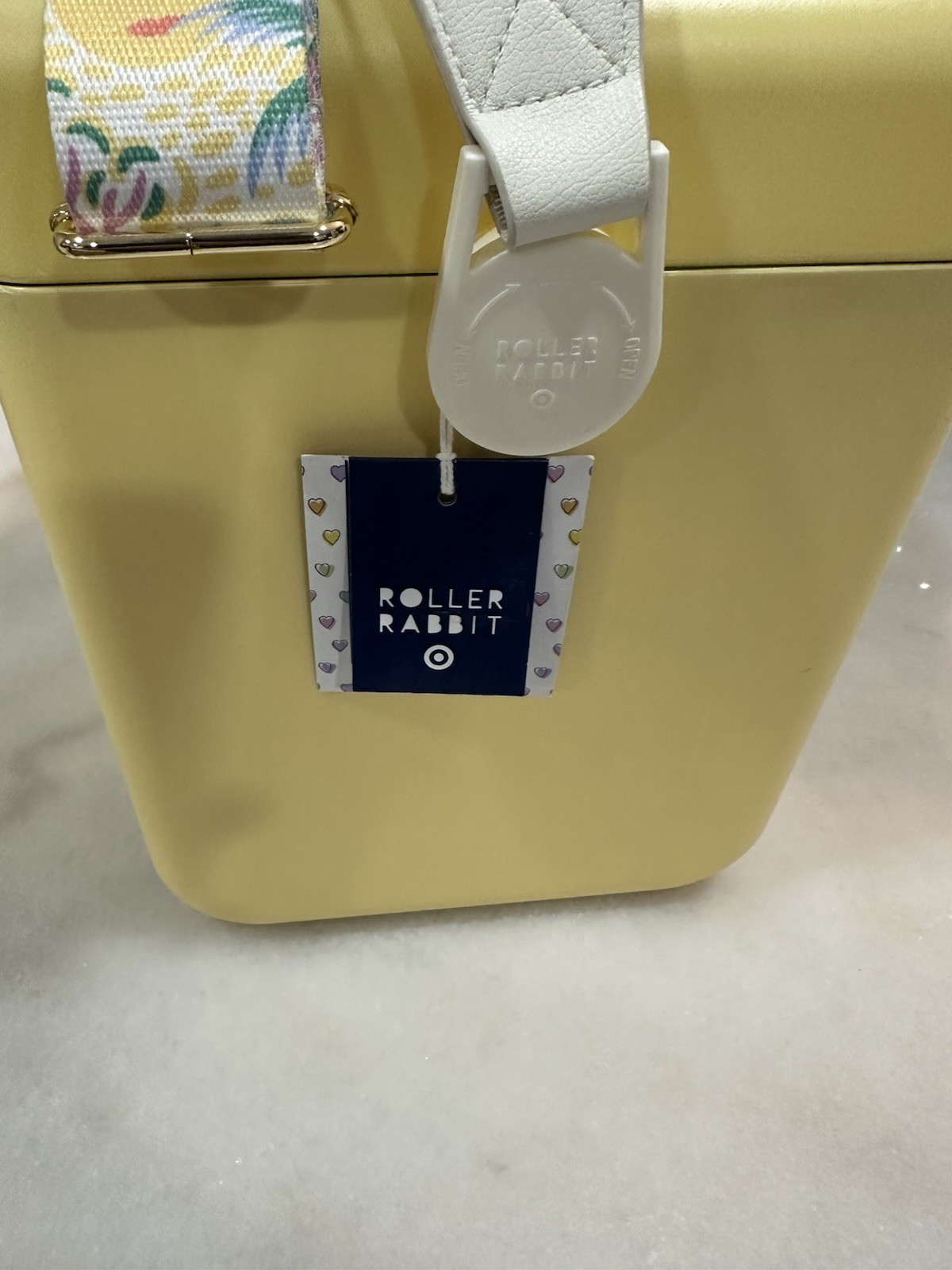 Roller Rabbit Target Yellow Hard Sided Cooler with Floral Shoulder Strap 11qt gallery