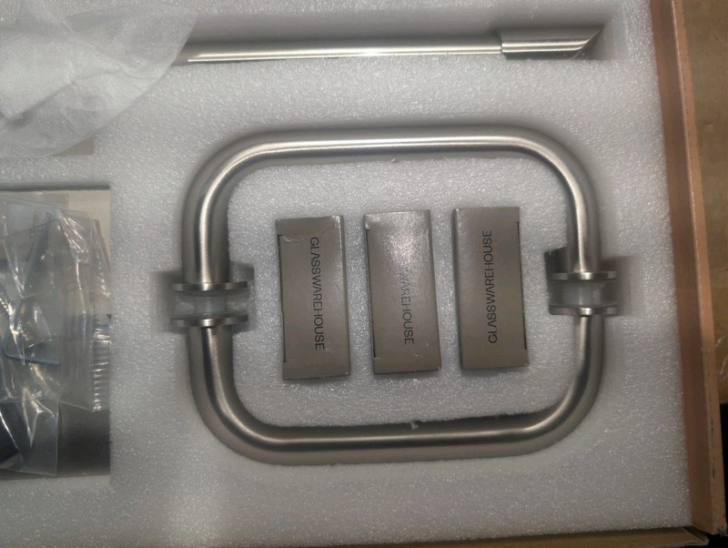 Glasswarehouse Shower Hinge Hardware Kit Brushed Nickle GW-GH-KIT-BN gallery